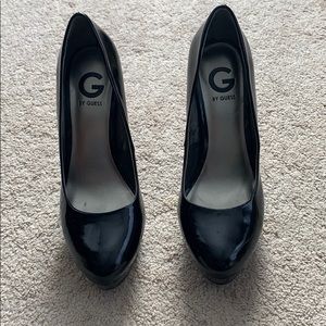 Black platform stilettos